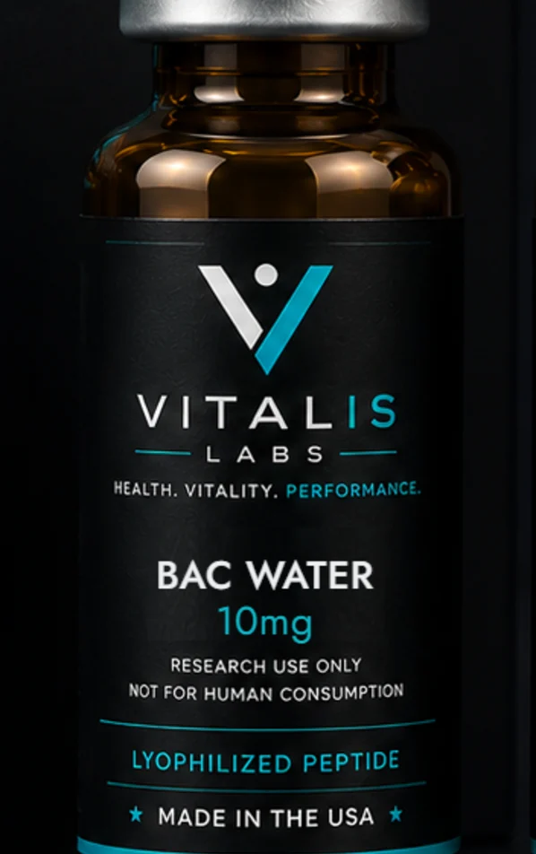 Vitalis Labs vial labelled BAC WATER, 10 mL.
